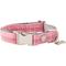 Show in main carousel: HUGO & HUDSON Checked Tweed Metal Buckle Dog Collar, Pink, X-Small slide 1 of 10