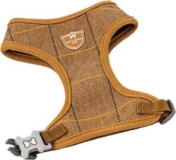 HUGO & HUDSON Herringbone Tweed Dog Harness, Caramel, Large