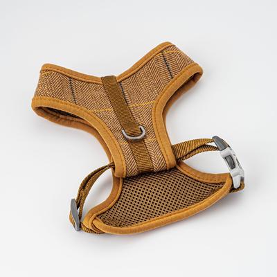 Show full view: HUGO & HUDSON Herringbone Tweed Dog Harness, Caramel, Large slide 4 of 9