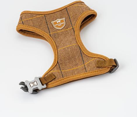 Show full view: HUGO & HUDSON Herringbone Tweed Dog Harness, Caramel, Large slide 5 of 9
