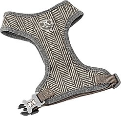 HUGO & HUDSON Herringbone Tweed Dog Harness, Grey, Large