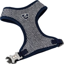 HUGO & HUDSON Herringbone Tweed Dog Harness, Navy, Large