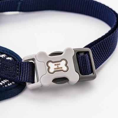 Show full view: HUGO & HUDSON Herringbone Tweed Dog Harness, Navy, Large slide 3 of 9