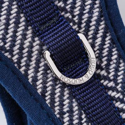 Show full view: HUGO & HUDSON Herringbone Tweed Dog Harness, Navy, Large slide 6 of 9