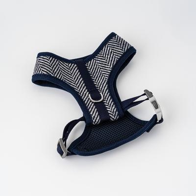 Show full view: HUGO & HUDSON Herringbone Tweed Dog Harness, Navy, Large slide 7 of 9