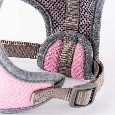 Show full view: HUGO & HUDSON Herringbone Tweed Dog Harness, Pink, Large slide 3 of 9