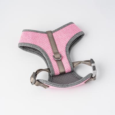 Show full view: HUGO & HUDSON Herringbone Tweed Dog Harness, Pink, Large slide 6 of 9