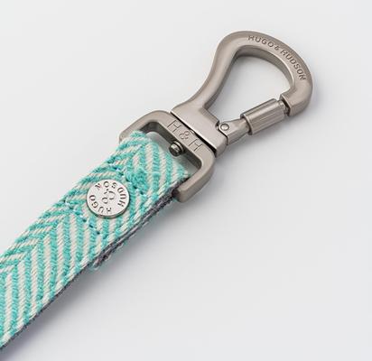 Show full view: HUGO & HUDSON Herringbone Tweed Dog Leash, Aqua, Large slide 6 of 10