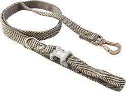 HUGO & HUDSON Herringbone Tweed Dog Leash, Grey, Large