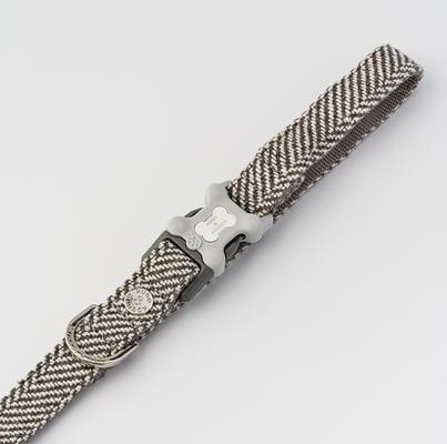 Show full view: HUGO & HUDSON Herringbone Tweed Dog Leash, Grey, Large slide 4 of 9