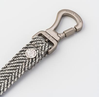 Show full view: HUGO & HUDSON Herringbone Tweed Dog Leash, Grey, Large slide 5 of 9
