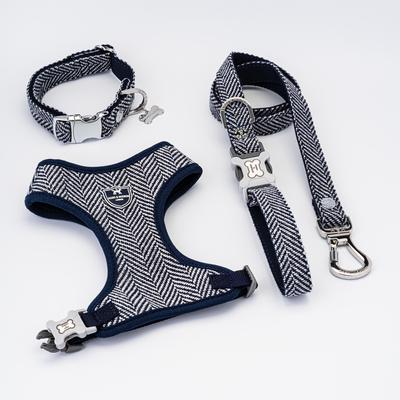 Show full view: HUGO & HUDSON Herringbone Tweed Dog Leash, Navy, Large slide 9 of 9