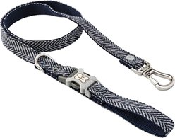 HUGO & HUDSON Herringbone Tweed Dog Leash, Navy, Small