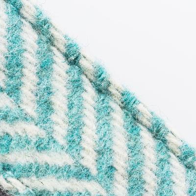 Show full view: HUGO & HUDSON Herringbone Tweed Metal Buckle Dog Collar, Aqua, Large slide 3 of 10