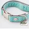 Show in main carousel: HUGO & HUDSON Herringbone Tweed Metal Buckle Dog Collar, Aqua, Large slide 4 of 10