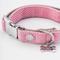 Show in main carousel: HUGO & HUDSON Herringbone Tweed Metal Buckle Dog Collar, Pink, Large slide 5 of 11
