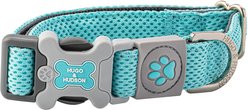 HUGO & HUDSON Mesh Dog Collar, Aqua, Large