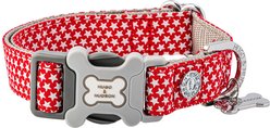 HUGO & HUDSON Nylon Bone Buckle Dog Collar, Red, Large