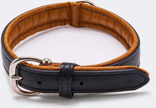Show full view: HUGO & HUDSON Padded Leather Dog Collar, Black, 21.6-in slide 5 of 7