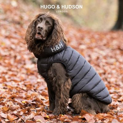 Show full view: HUGO & HUDSON Reversible Insulated Dog Puffer Jacket, Black, XX-Large slide 3 of 9