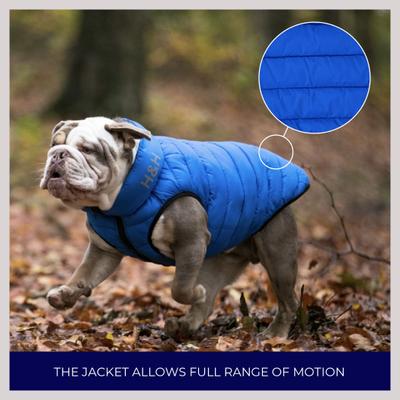 Show full view: HUGO & HUDSON Reversible Insulated Dog Puffer Jacket, Blue, Small slide 6 of 8