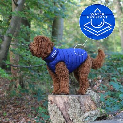 Show full view: HUGO & HUDSON Reversible Insulated Dog Puffer Jacket, Blue, XX-Large slide 7 of 8