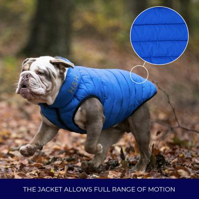 Show full view: HUGO & HUDSON Reversible Waterproof Insulated Dog Puffer Jacket, Blue/Navy, Large-65 slide 6 of 8