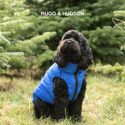 Show full view: HUGO & HUDSON Reversible Waterproof Insulated Dog Puffer Jacket, Blue/Navy, Large-65 slide 2 of 8