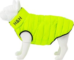 HUGO & HUDSON Reversible Waterproof Insulated Dog Puffer Jacket, Green/Navy, Large-65