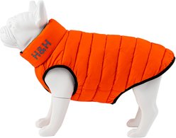 HUGO & HUDSON Reversible Waterproof Insulated Dog Puffer Jacket, Orange/Navy, Large-65