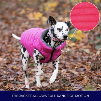 Show full view: HUGO & HUDSON Reversible Waterproof Insulated Dog Puffer Jacket, Pink/Grey, Large-55 slide 6 of 8