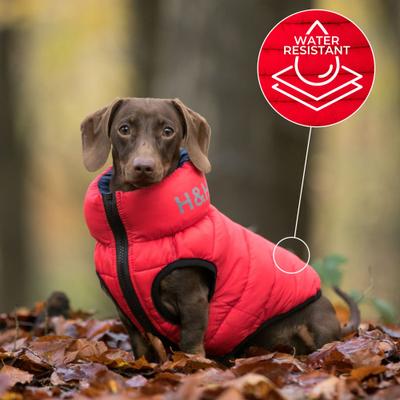 Show full view: HUGO & HUDSON Reversible Waterproof Insulated Dog Puffer Jacket, Red/Navy, Large-65 slide 7 of 8