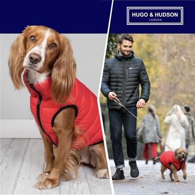Show full view: HUGO & HUDSON Reversible Waterproof Insulated Dog Puffer Jacket, Red/Navy, Large-65 slide 4 of 8