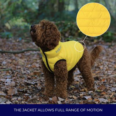 Show full view: HUGO & HUDSON Reversible Waterproof Insulated Dog Puffer Jacket, Yellow/Grey, Medium-50 slide 6 of 8