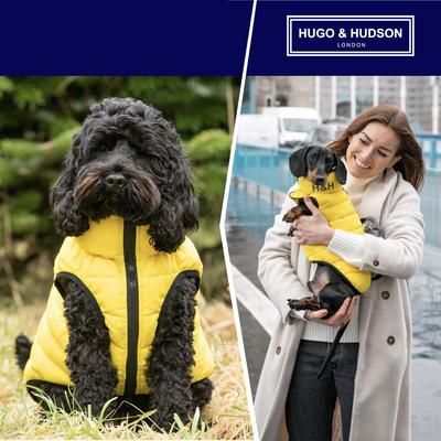 Show full view: HUGO & HUDSON Reversible Waterproof Insulated Dog Puffer Jacket, Yellow/Grey, Small-35 slide 4 of 8