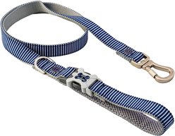 HUGO & HUDSON Stripe Printed Dog Leash, Navy, X-Small/Small