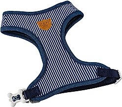 HUGO & HUDSON Stripe Tweed Dog Harness, Navy, Large