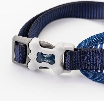 Show full view: HUGO & HUDSON Stripe Tweed Dog Harness, Navy, Large slide 3 of 9