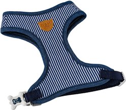 HUGO & HUDSON Stripe Tweed Dog Harness, Navy, Small
