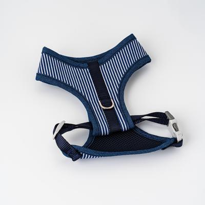 Show full view: HUGO & HUDSON Stripe Tweed Dog Harness, Navy, Small slide 6 of 8