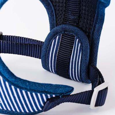 Show full view: HUGO & HUDSON Stripe Tweed Dog Harness, Navy, X-Small slide 4 of 9