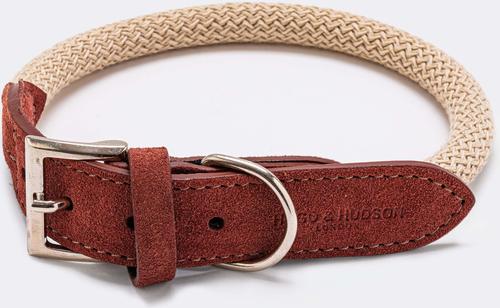 Show full view: HUGO & HUDSON Suede Leather Dog Collar, Brown, 25.5-in slide 5 of 7