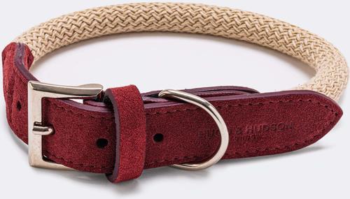 Show full view: HUGO & HUDSON Suede Leather Dog Collar, Burgundy, 25.5-in slide 5 of 7