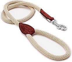 HUGO & HUDSON Suede Leather Dog Leash, Brown, 43.3-in