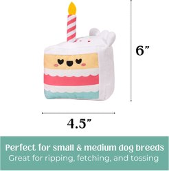 HugSmart Birthday Cake 2-in-1 Plush Squeaky Dog Toy, Small/Medium, Pink slide 2 of 4