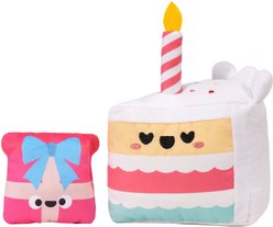 HugSmart Birthday Cake 2-in-1 Plush Squeaky Dog Toy, Small/Medium, Pink slide 1 of 4
