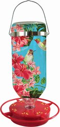 Hummer's Galore Tropical Blue Sky Flower Hanging Hook Hummingbird Feeder, 32-oz