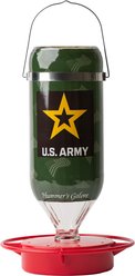 Hummer's Galore United States Army Hanging Hook Hummingbird Feeder, Green, 32-oz