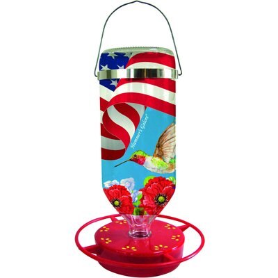 Hummer's Galore Hummer's Galore All American Flag Design Hummingbird Feeder, 16-oz