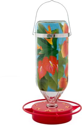 Show full view: Hummer's Galore Hibiscus Design Hummingbird Feeder, Teal slide 2 of 6